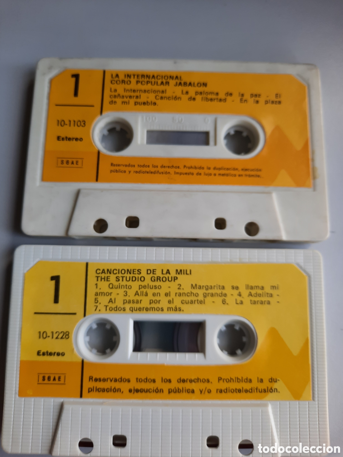 Casetes antiguos: 2 casetes Canciones de la mili y La Internacional - Foto 3