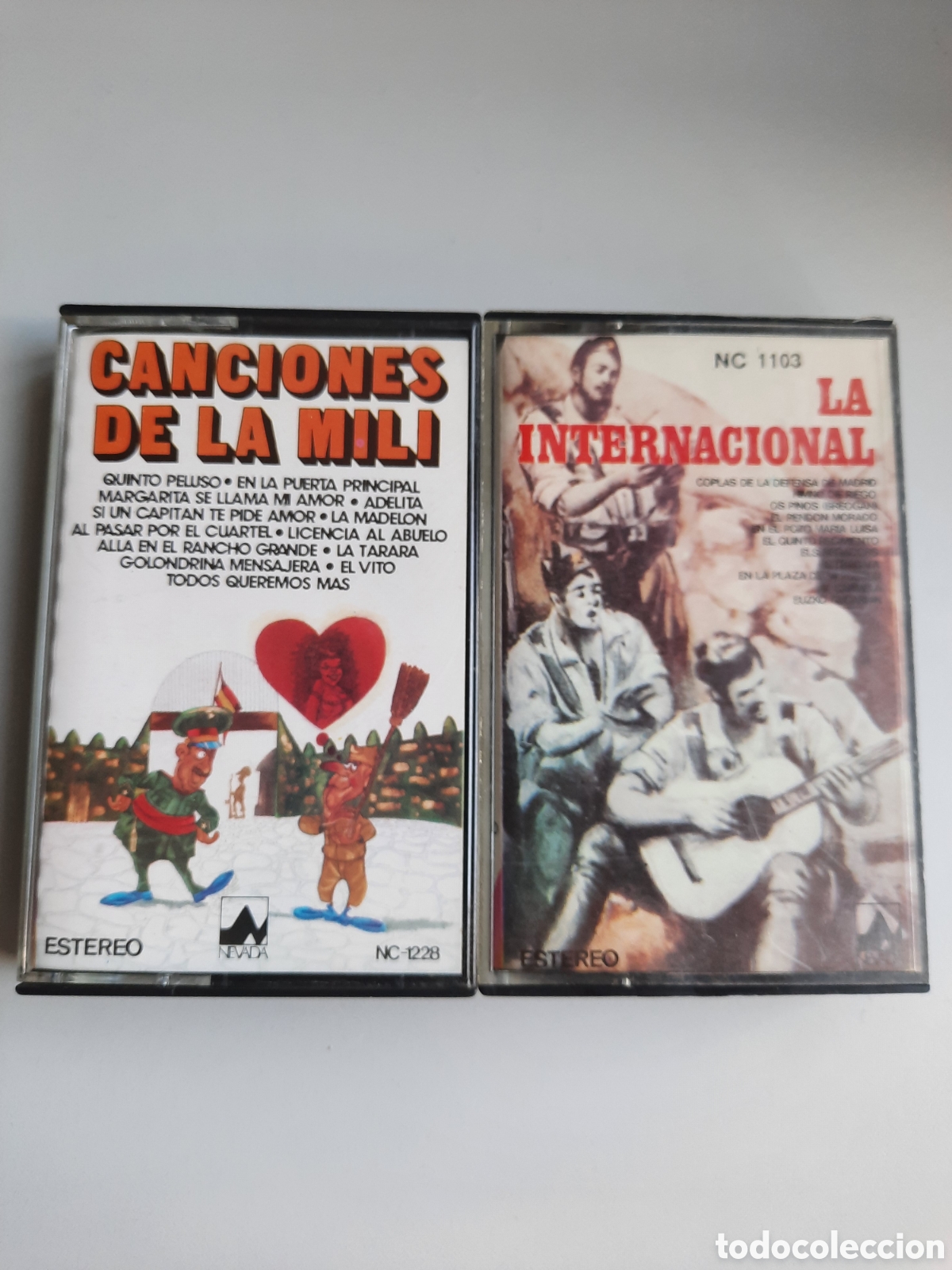 Casetes antiguos: 2 casetes Canciones de la mili y La Internacional - Foto 1