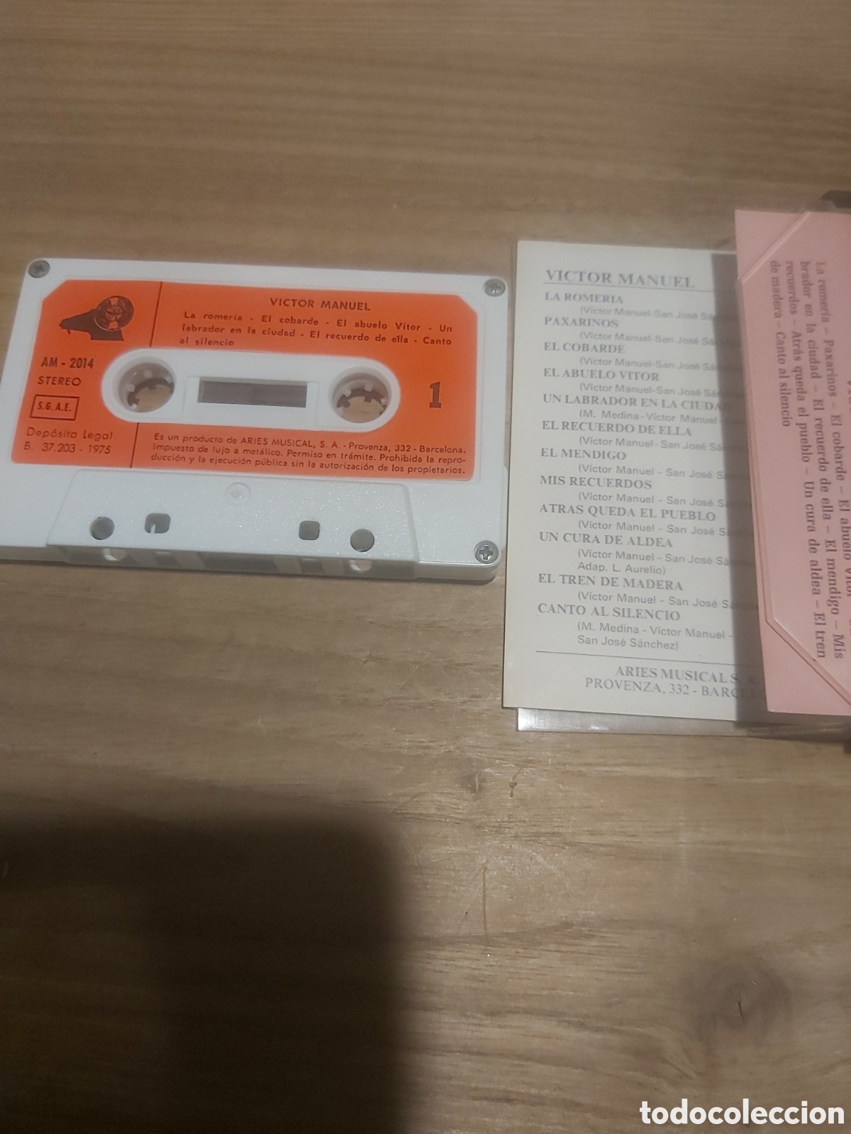 Casetes antiguos: Cassette V&iacute;ctor Manuel Aries 1975 - Foto 3