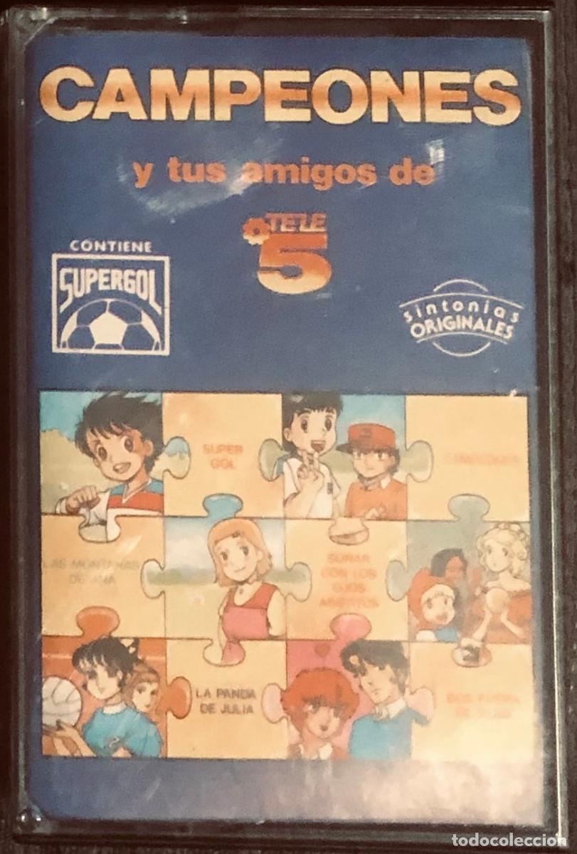 Casetes antiguos: 'Campeones y tus amigos de Tele 5'. Canciones originales. 1990. Buen estado.