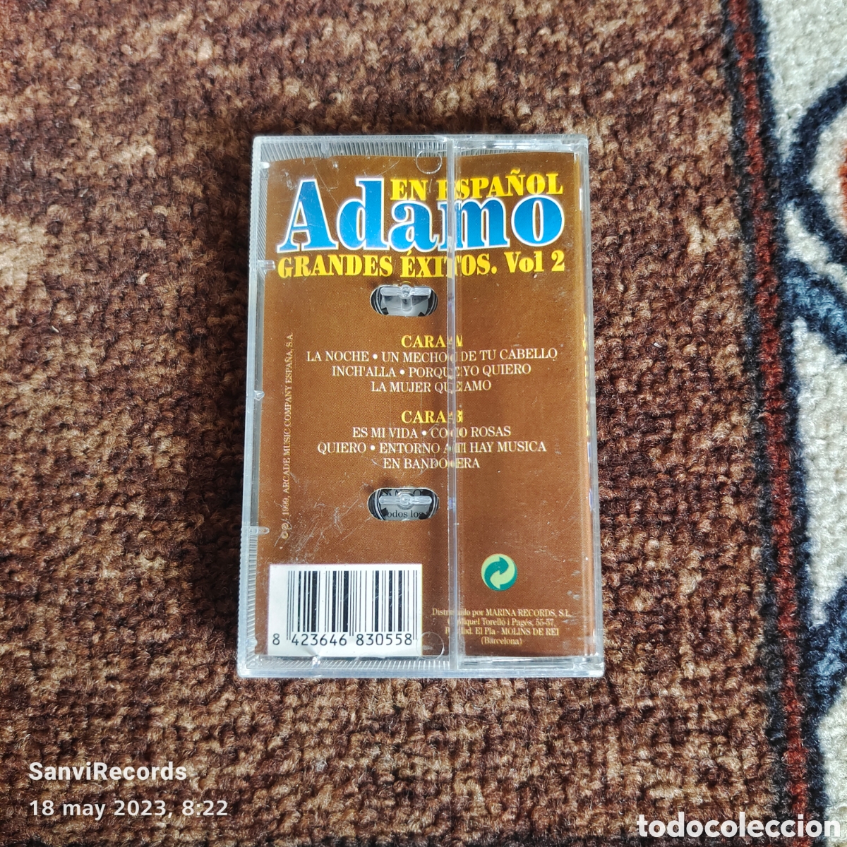 Casetes antiguos: CASETE: ADAMO, EN ESPA&Ntilde;OL, GRANDES &Eacute;XITOS VOL. 2 - Foto 2