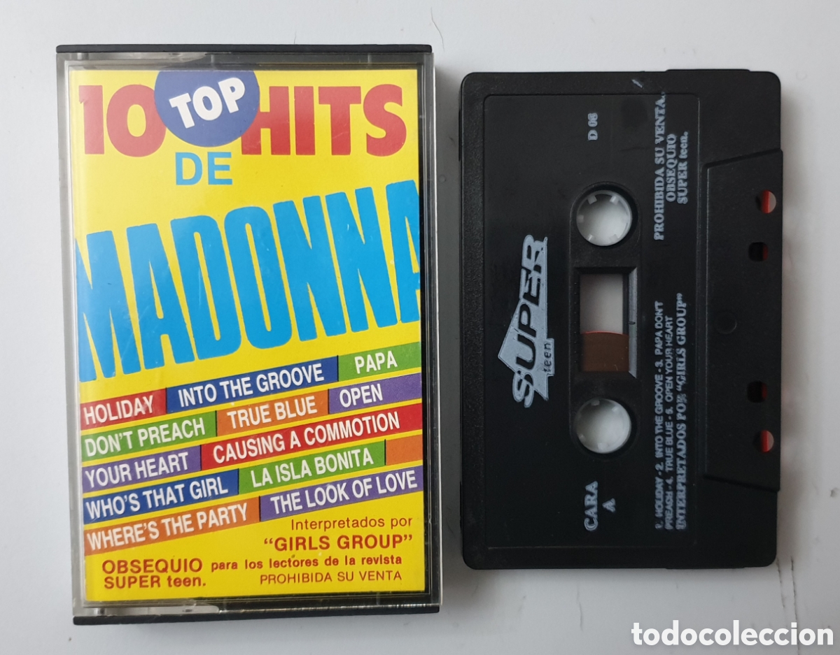 Casetes antiguos: CASSETTE GIRLS GROUP 10 Top Hits De MADONNA (Espa&ntilde;a - Super Teen - 1980s) MEGA RARO
