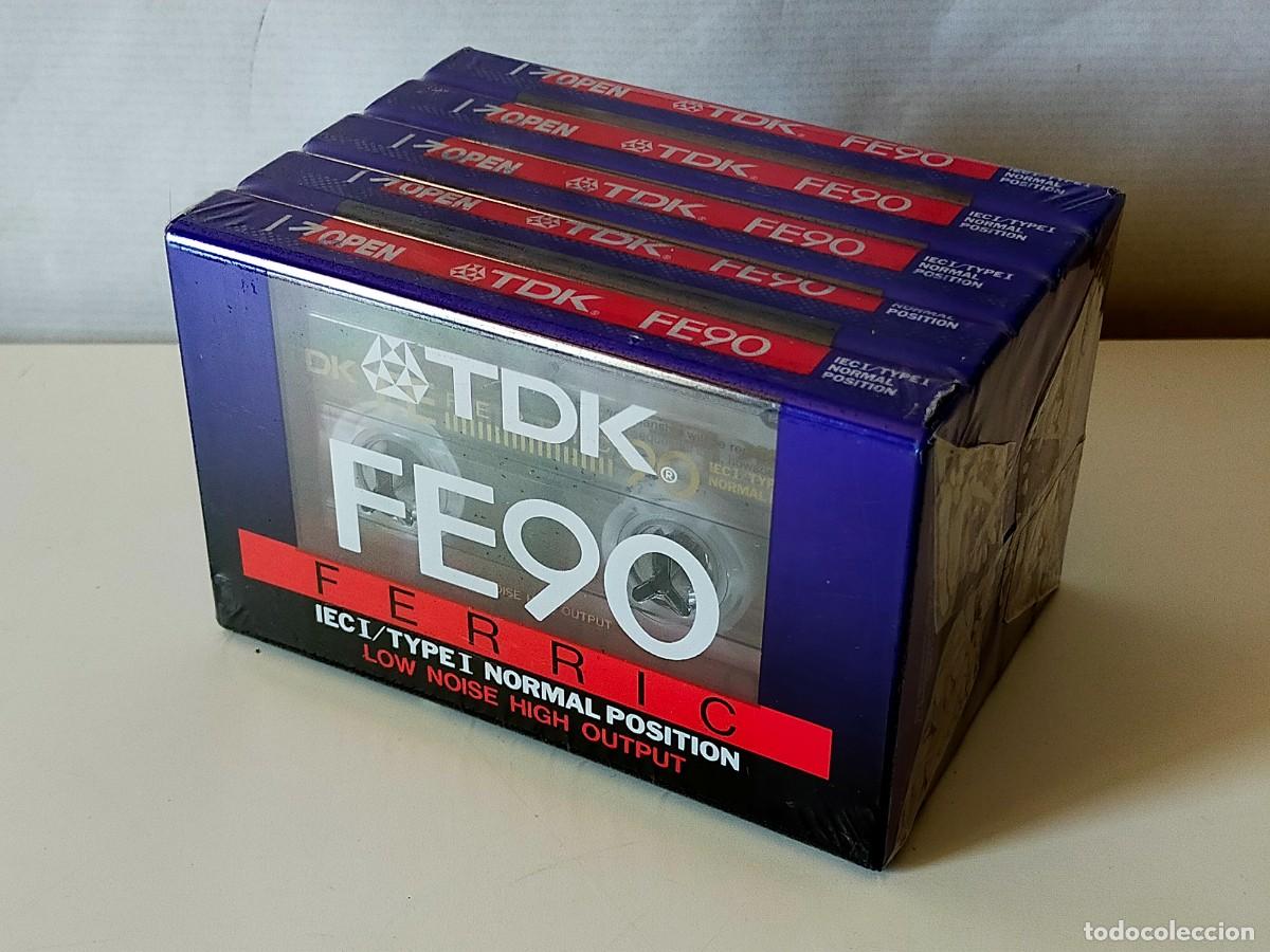 Casetes antiguos: CINTA CASSETTE VIRGEN - PACK DE 5 UNIDADES: TDK FE 90 IECI/TYPE I - NUEVAS PRECINTADAS.