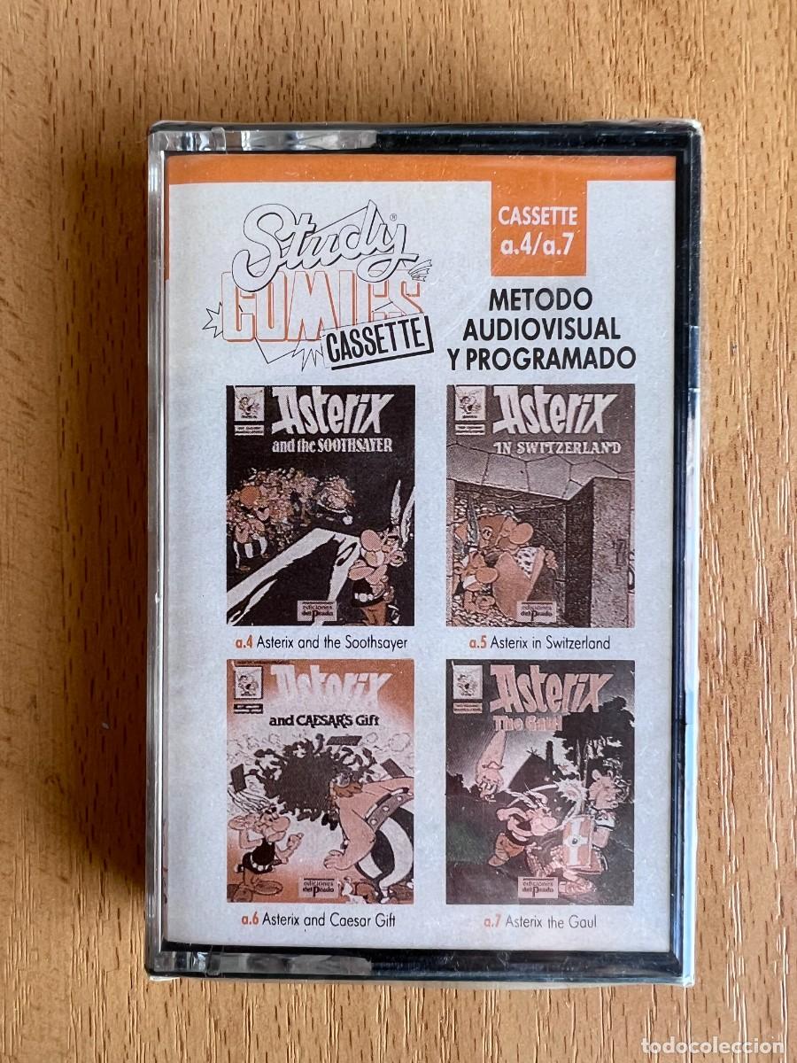 Casetes antiguos: STUDY COMICS CASSETTE METODO AUDIOVISUAL Y PROGRAMADO ASTERIX UNIDADES 4,5,6,7 EDICIONES DEL PRADO - Foto 1