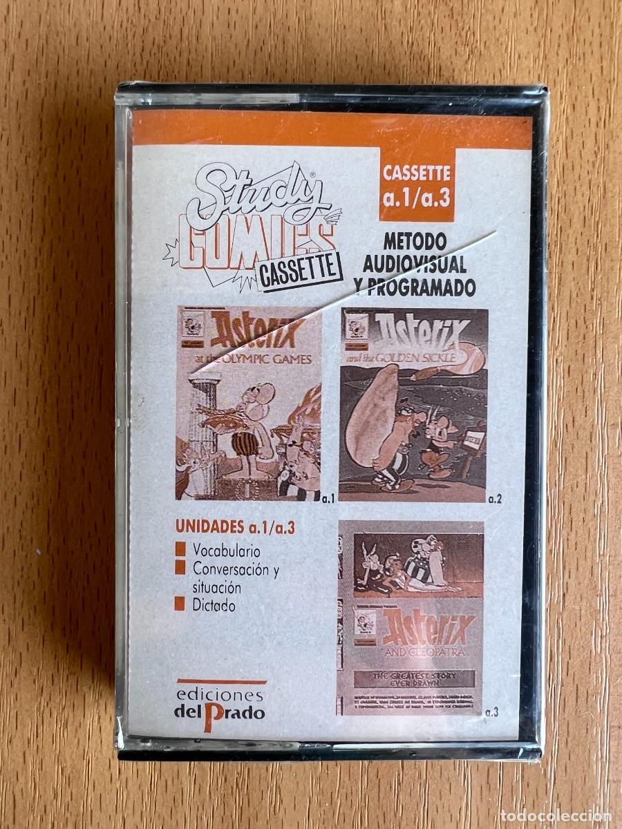 Casetes antiguos: STUDY COMICS CASSETTE METODO AUDIOVISUAL Y PROGRAMADO ASTERIX UNIDADES 1,2,3 EDICIONES DEL PRADO - Foto 1