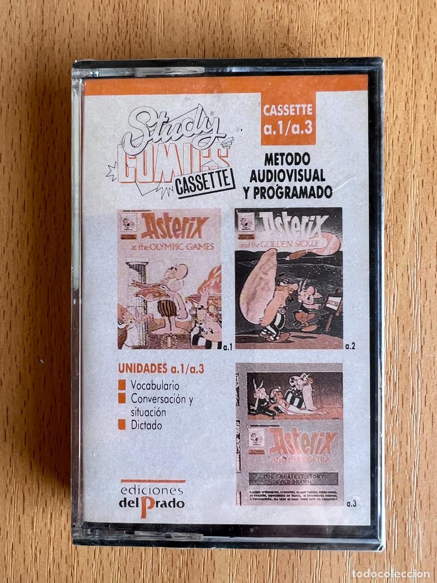 Casetes antiguos: STUDY COMICS CASSETTE METODO AUDIOVISUAL Y PROGRAMADO ASTERIX UNIDADES 1,2,3 EDICIONES DEL PRADO - Foto 1