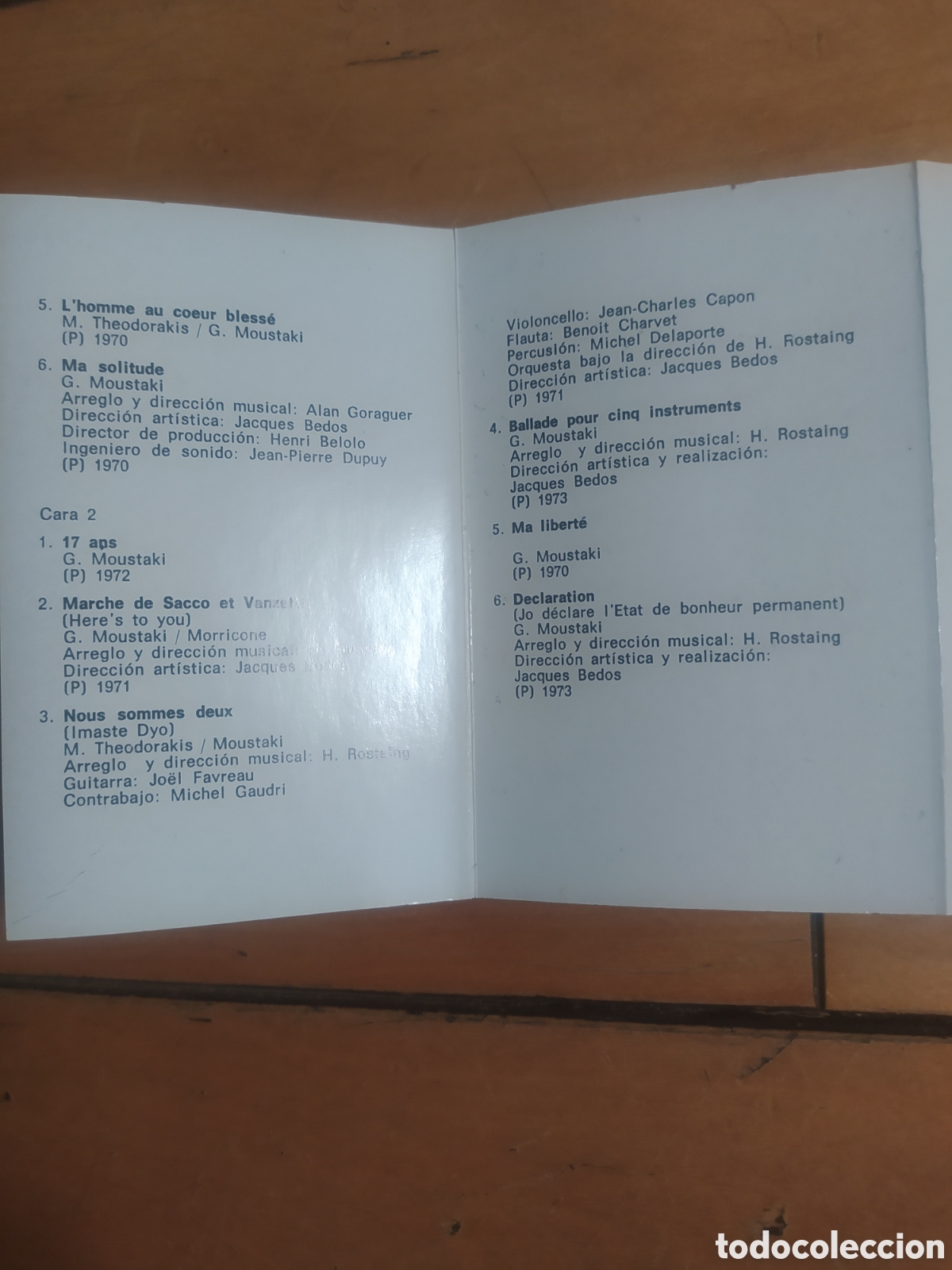 Casetes antiguos: Cassette Moustaki - Foto 3