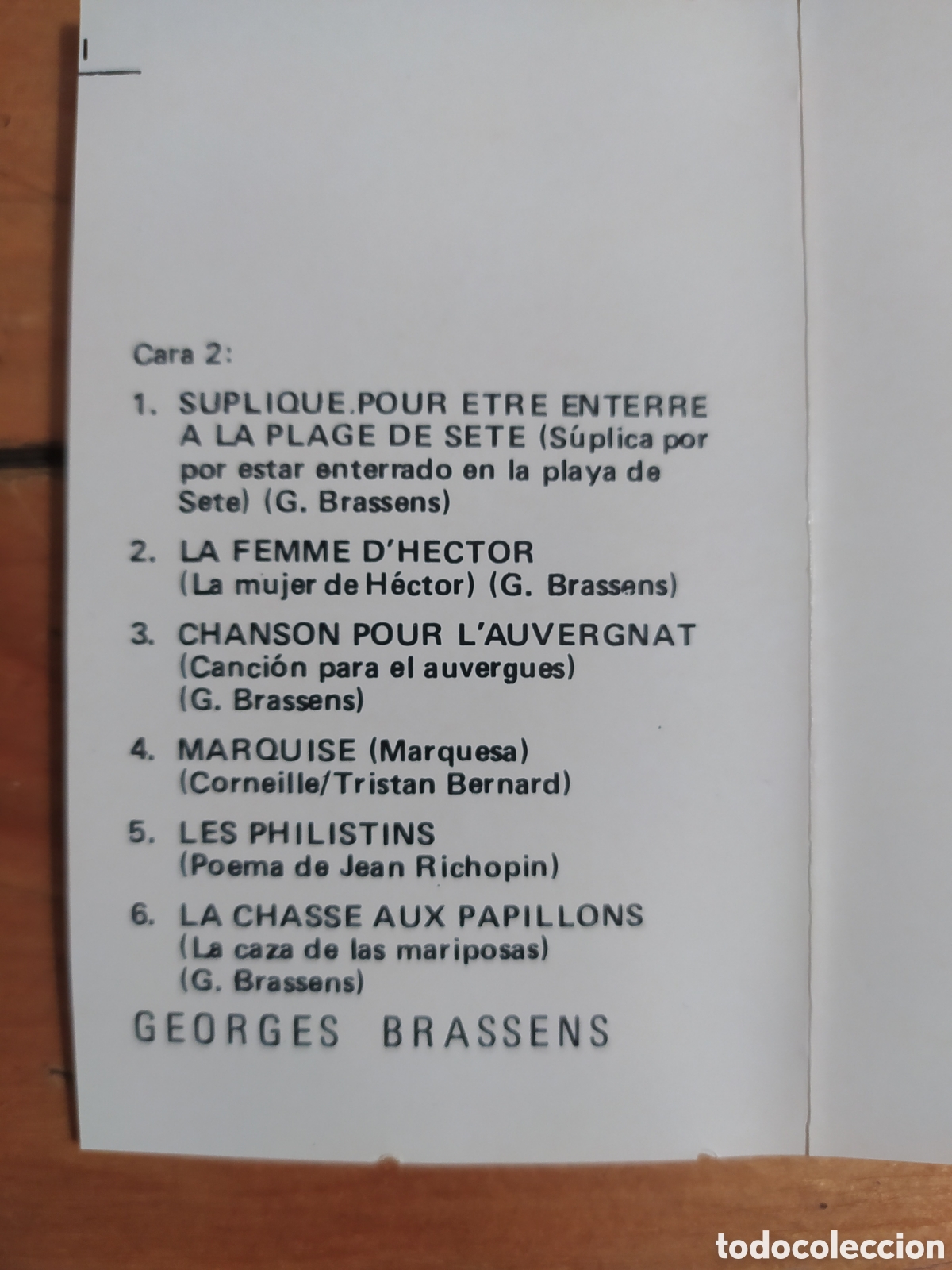 Casetes antiguos: Cass George Brassens - Foto 3