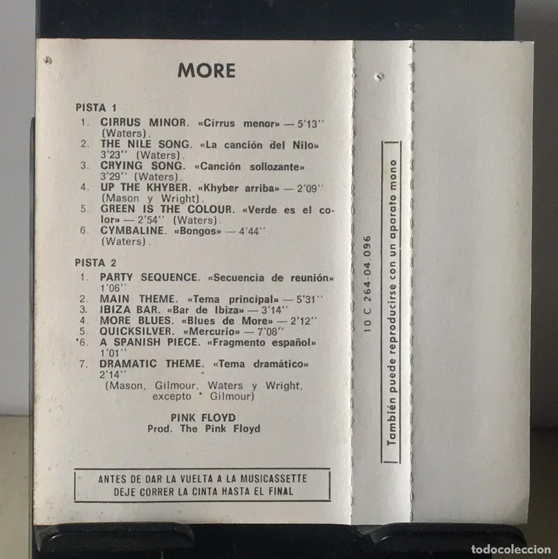 Casetes antiguos: Pink Floyd - More - Cassette - Foto 3