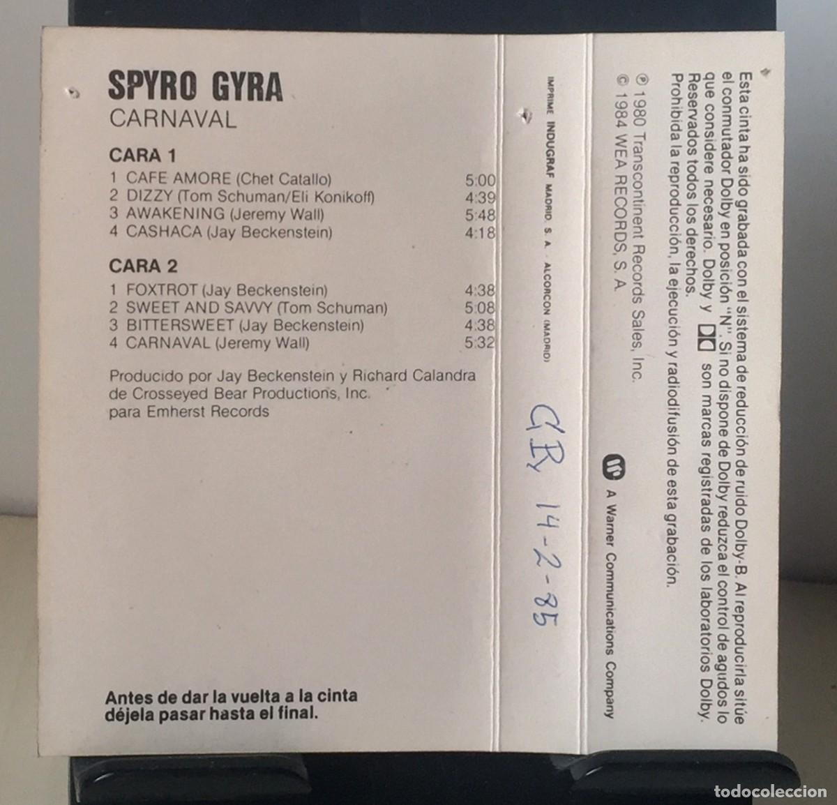 Casetes antiguos: Spyro Gyra - Carnaval - Cassette - Foto 3