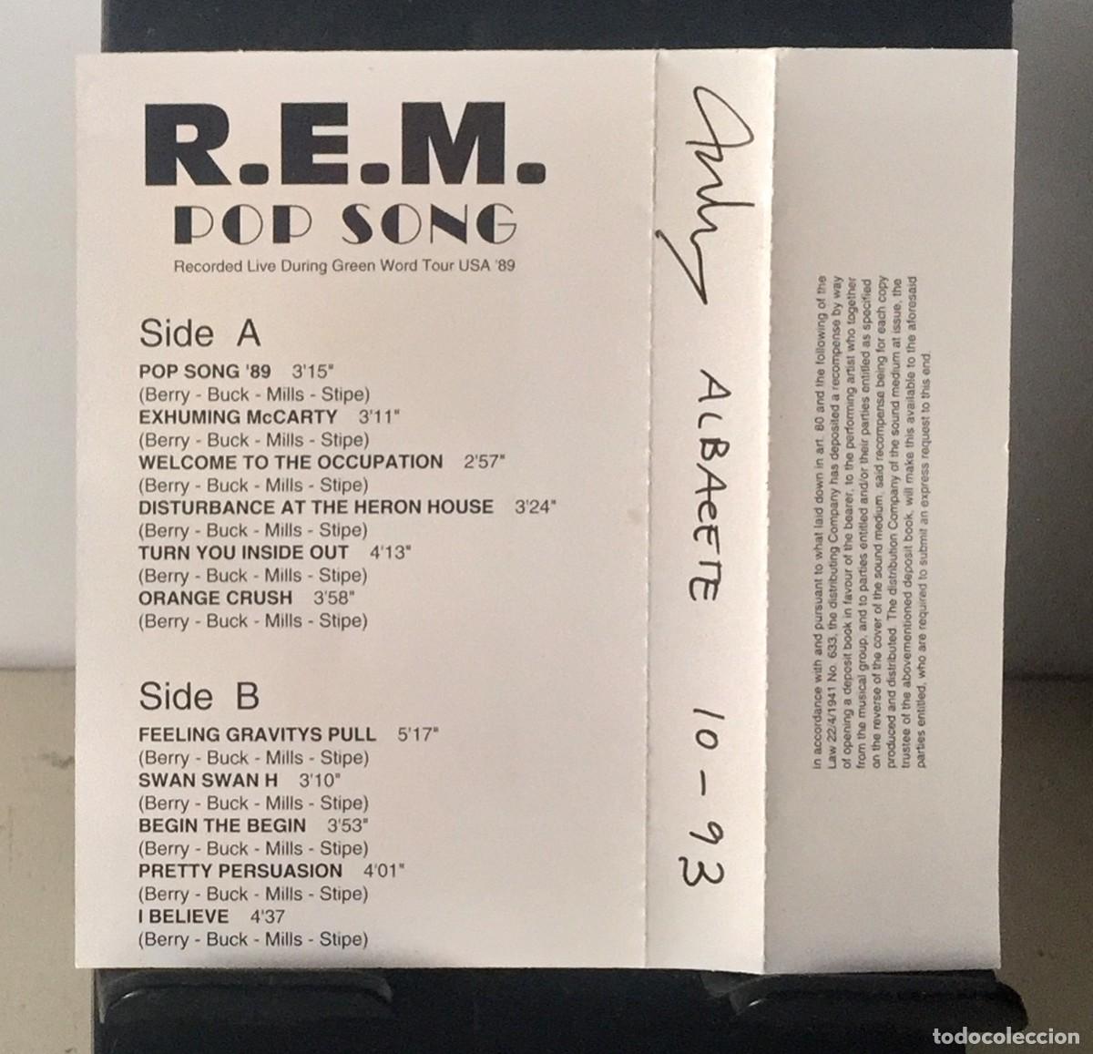 Casetes antiguos: R. E. M. - Pop Song (Live) - Cassette - Foto 3