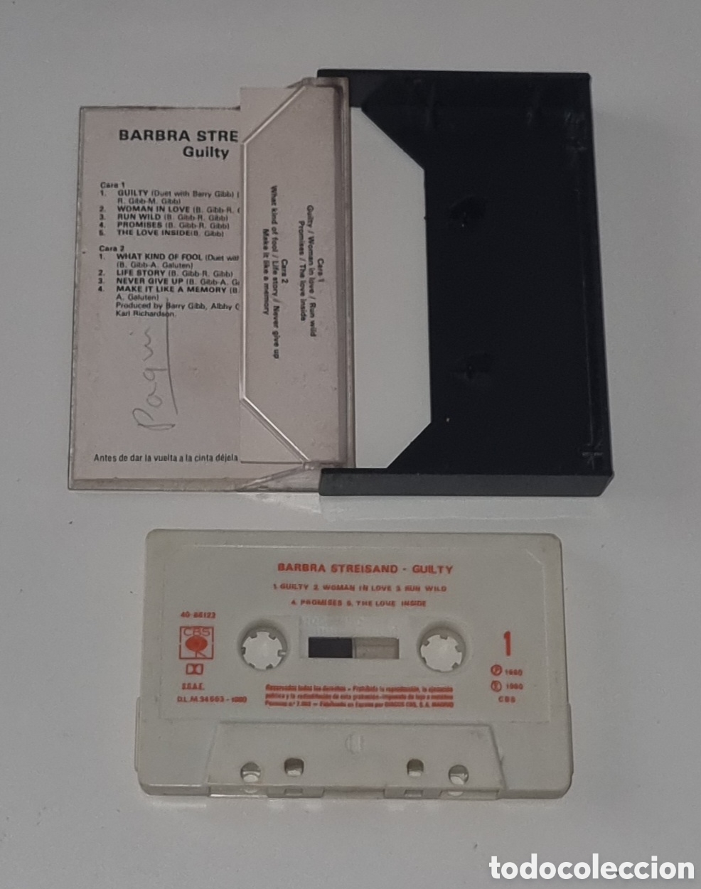 Casetes antiguos: BARBRA STREISAND / CASSETTE / GUILTY - Foto 2