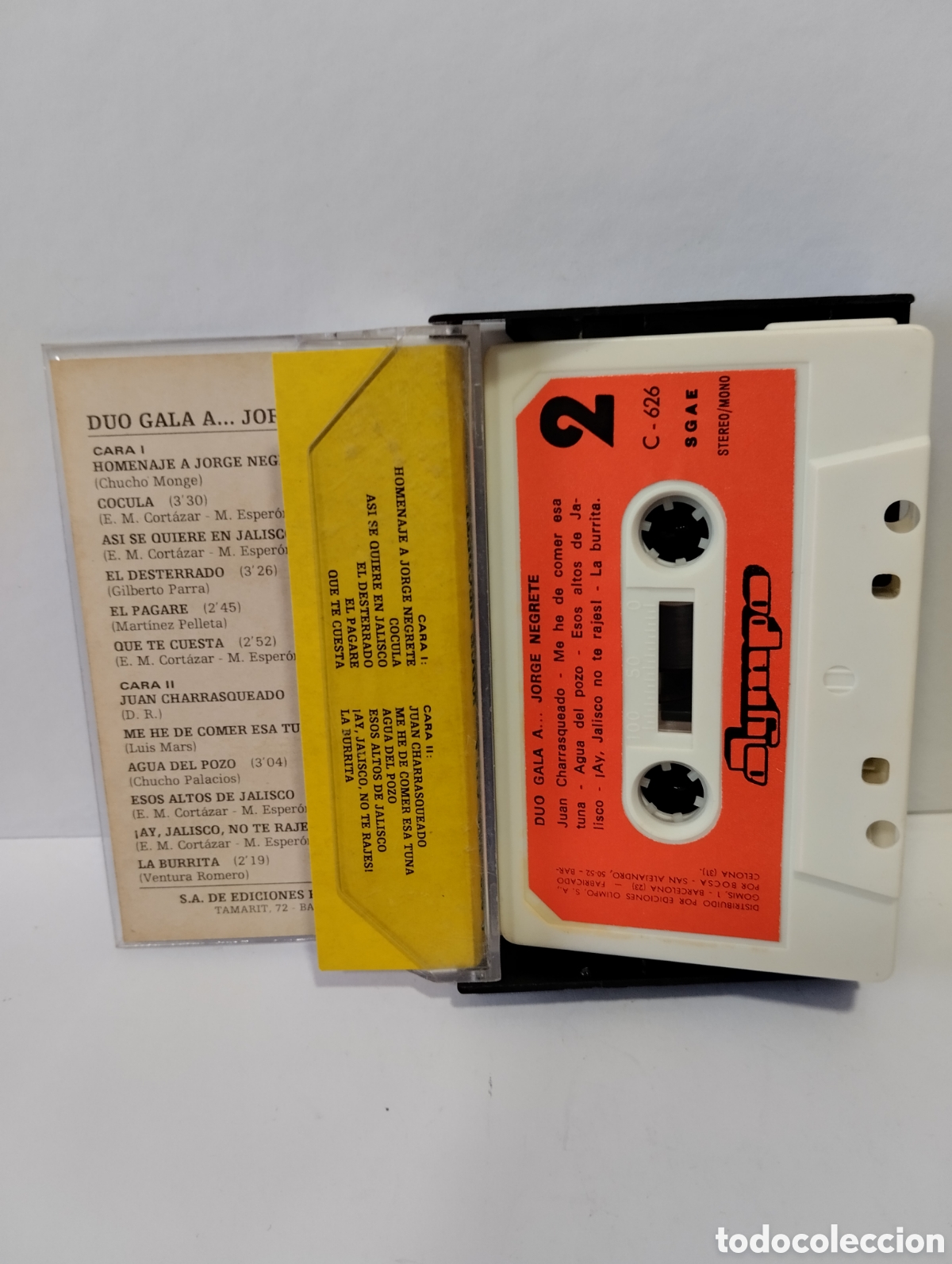 Casetes antiguos: CASSETTE DUO GALA A JORGE NEGRETE - Foto 2