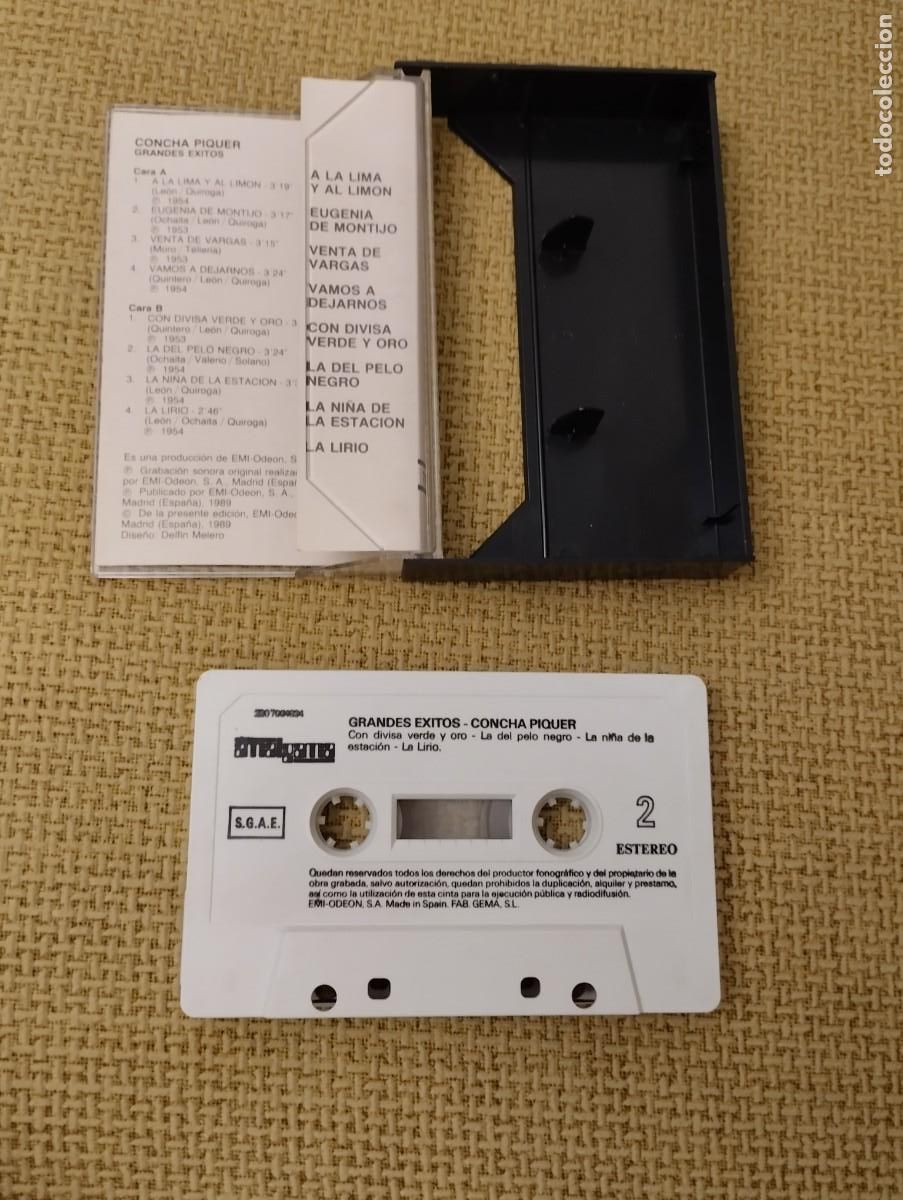 Casetes antiguos: Cinta Cassette Concha Piquer. Grandes &Eacute;xitos. - Foto 3
