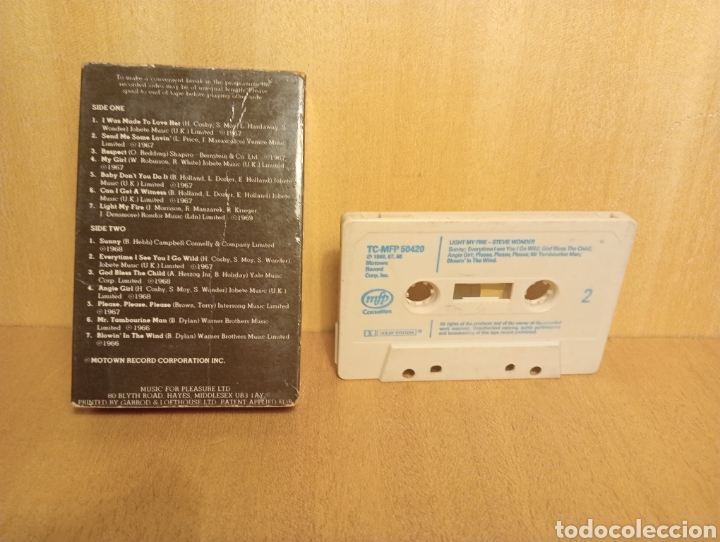 Casetes antiguos: Stevie Wonder. Light my fire. - Foto 2