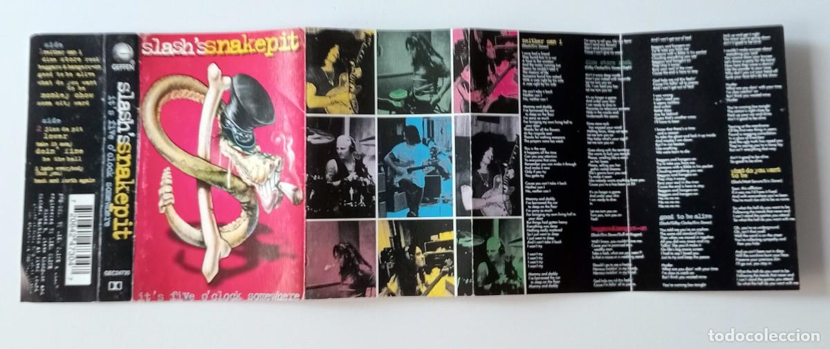 Casetes antiguos: CASSETTE SLASH&acute;S SNAKEPIT - IT&acute;S FIVE O&acute;CLOCK SOMEWHERE - Foto 2