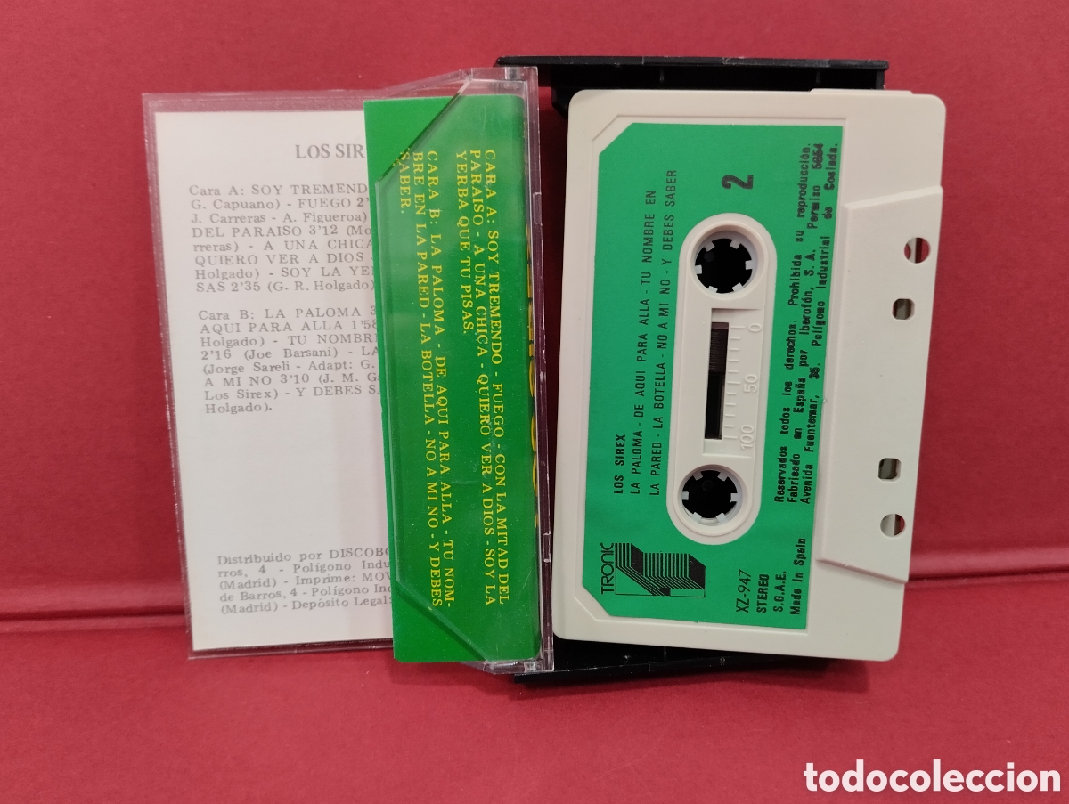 Casetes antiguos: CINTA CASSETTE LOS SIREX GRABACION ORIGINAL - Foto 2