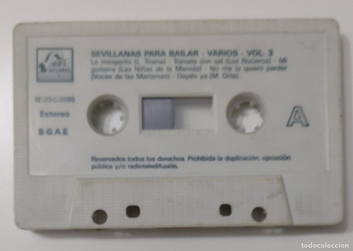 Casetes antiguos: Sevillanas para bailar (Vol. 3) (1993). Varios. Formato casete / cassete. No incluye caja ni folleto