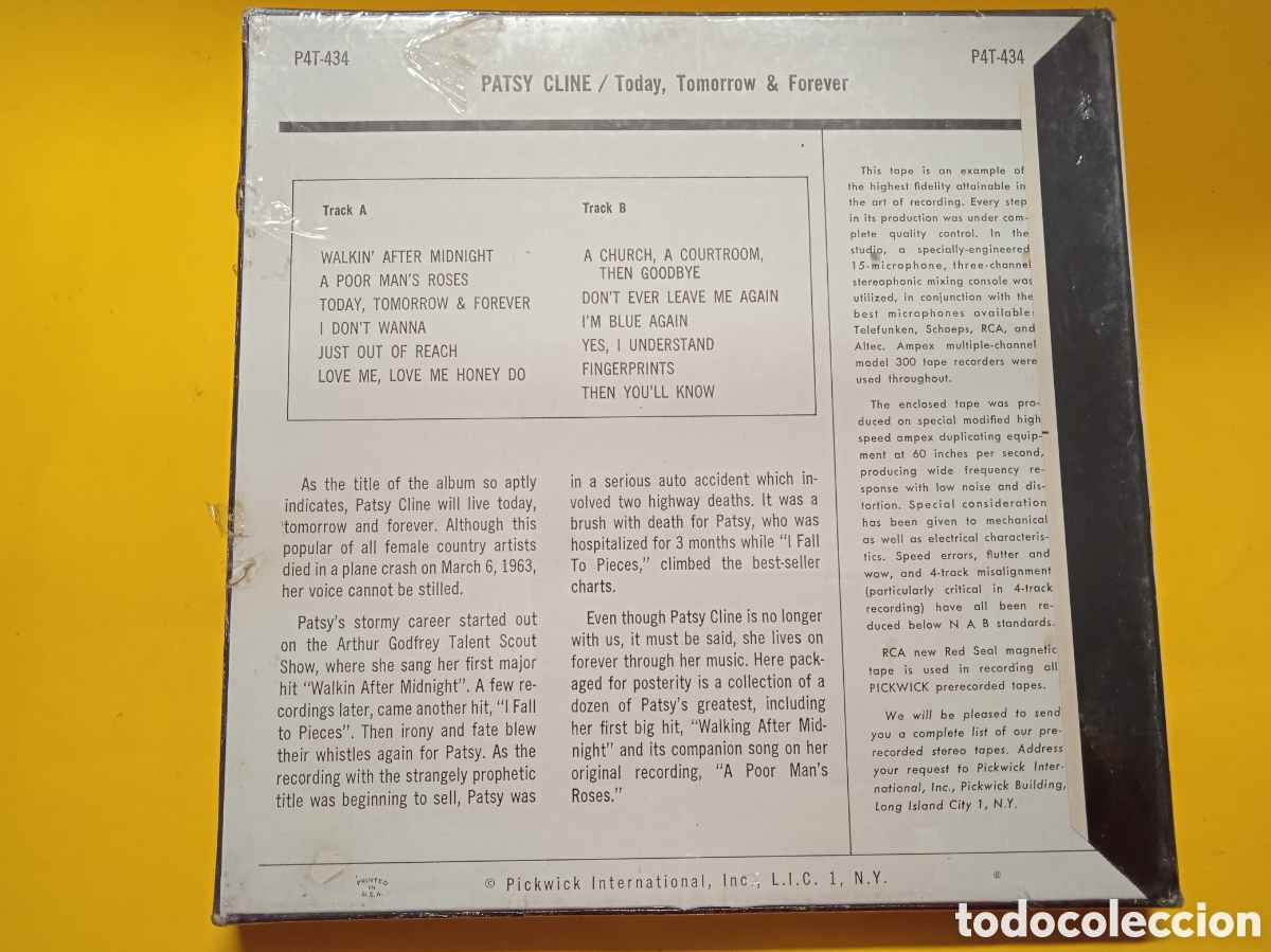 Casetes antiguos: Cinta R2R Patsy Cline P4T-434 7 1/2 Precintada - Foto 4