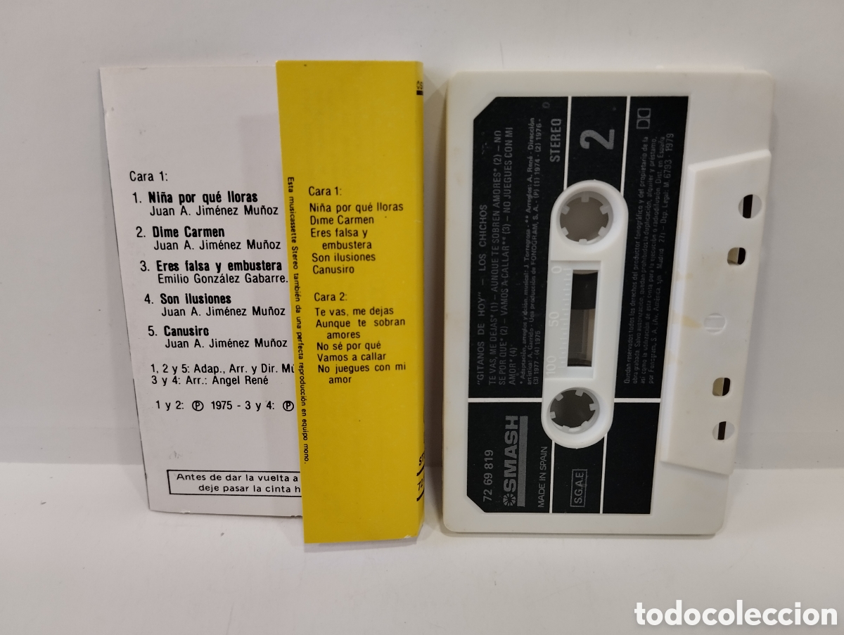 Casetes antiguos: CINTA CASSETTE LOS CHICHOS GITANOS DE HOY VERSION ORIGINAL 1975 - Foto 2