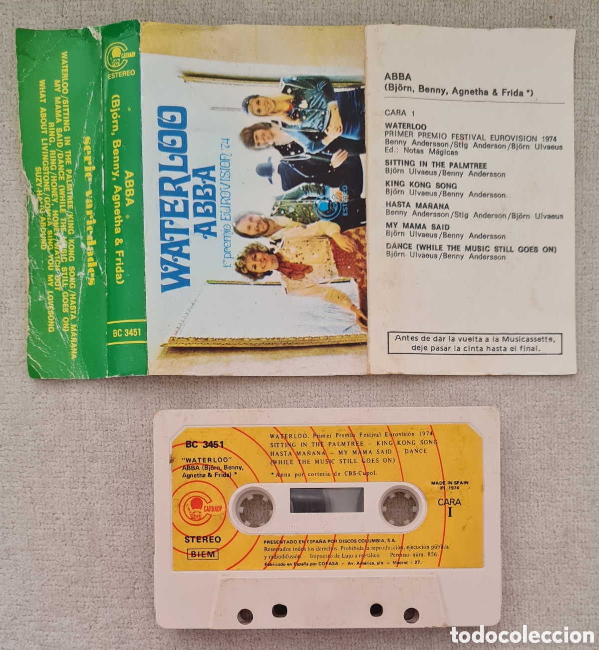 Casetes antiguos: CASETE - ABBA - WATERLOO - 1974 - Foto 2