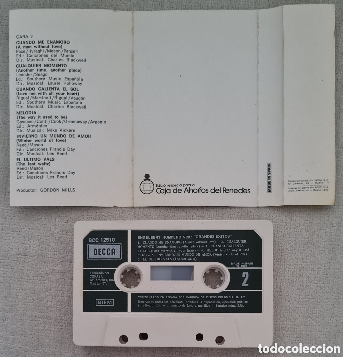 Casetes antiguos: CASETE - ENGELBERT - HIS GREATEST HITS - 1974 - Foto 3