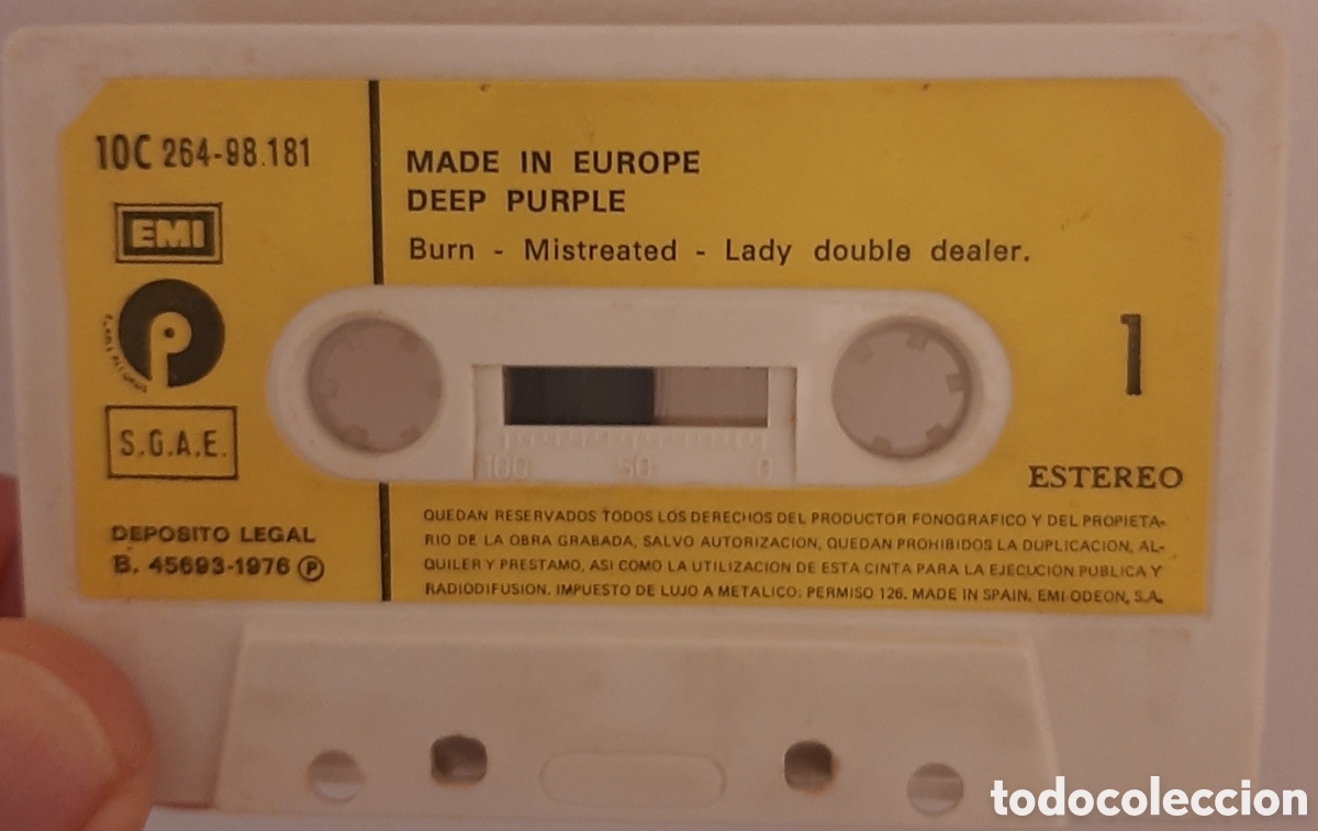 Casetes antiguos: DEEP PURPLE ( MADE IN EUROPE) CASSETTE - Foto 2