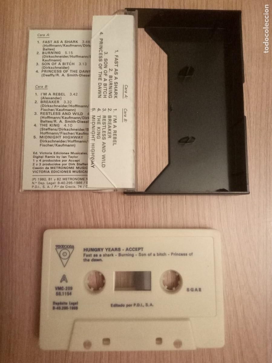 Casetes antiguos: Cassete accept HUNGRY YEARS - Foto 2
