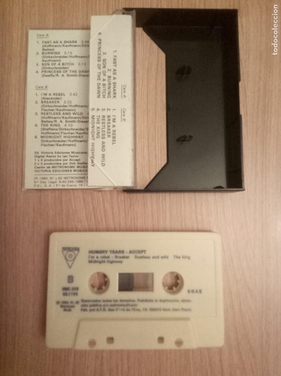 Casetes antiguos: Cassete accept HUNGRY YEARS - Foto 3