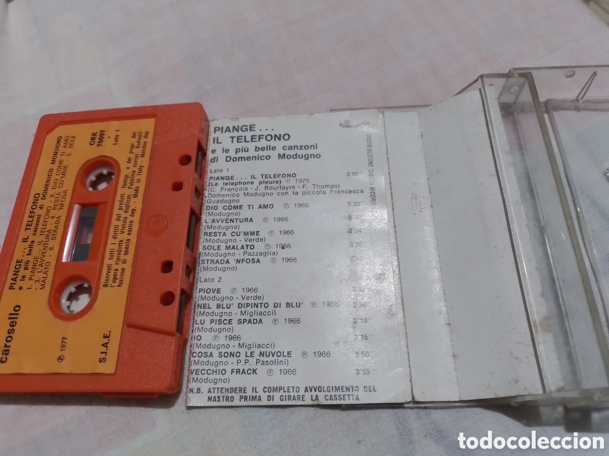 Casetes antiguos: Dom&eacute;nico Modugno Cassette Piange el telefono - Foto 3