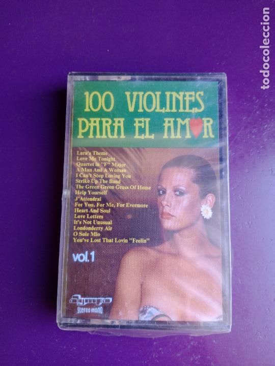 Casetes antiguos: 100 VIOLINES PARA EL AMOR . VOL 1 - CASETE OLYMPO PRECINTADA - LOUNGE POP CINE 70'S .