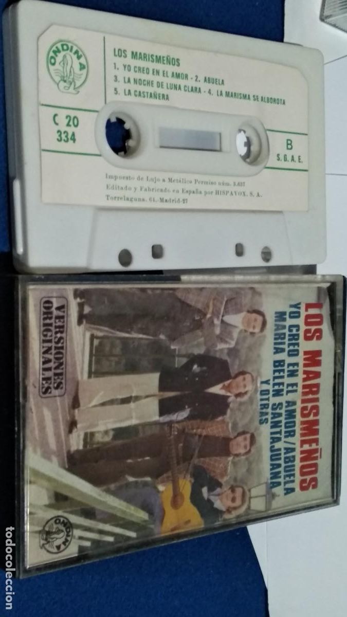 Cassetes antigas: LOS MARISME&Ntilde;OS - 1980 ONDINA HISPAVOX - CASETE CINTA CASSETTE