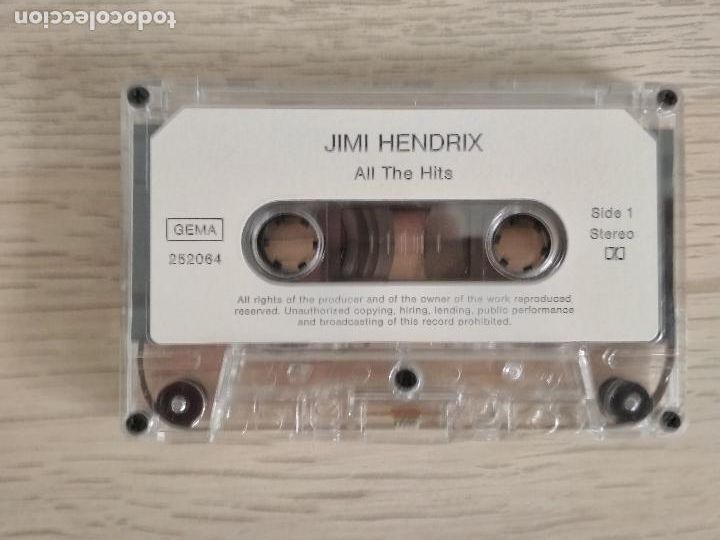Casetes antiguos: jimi hendrix, all the hits, 1989 - Foto 3