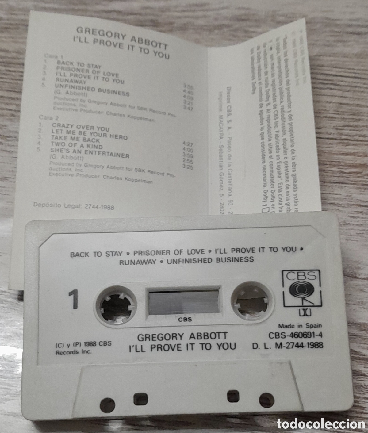 Casetes antiguos: GREGORY ABBOTT - ILL PROVE IT TO YOU - Foto 2