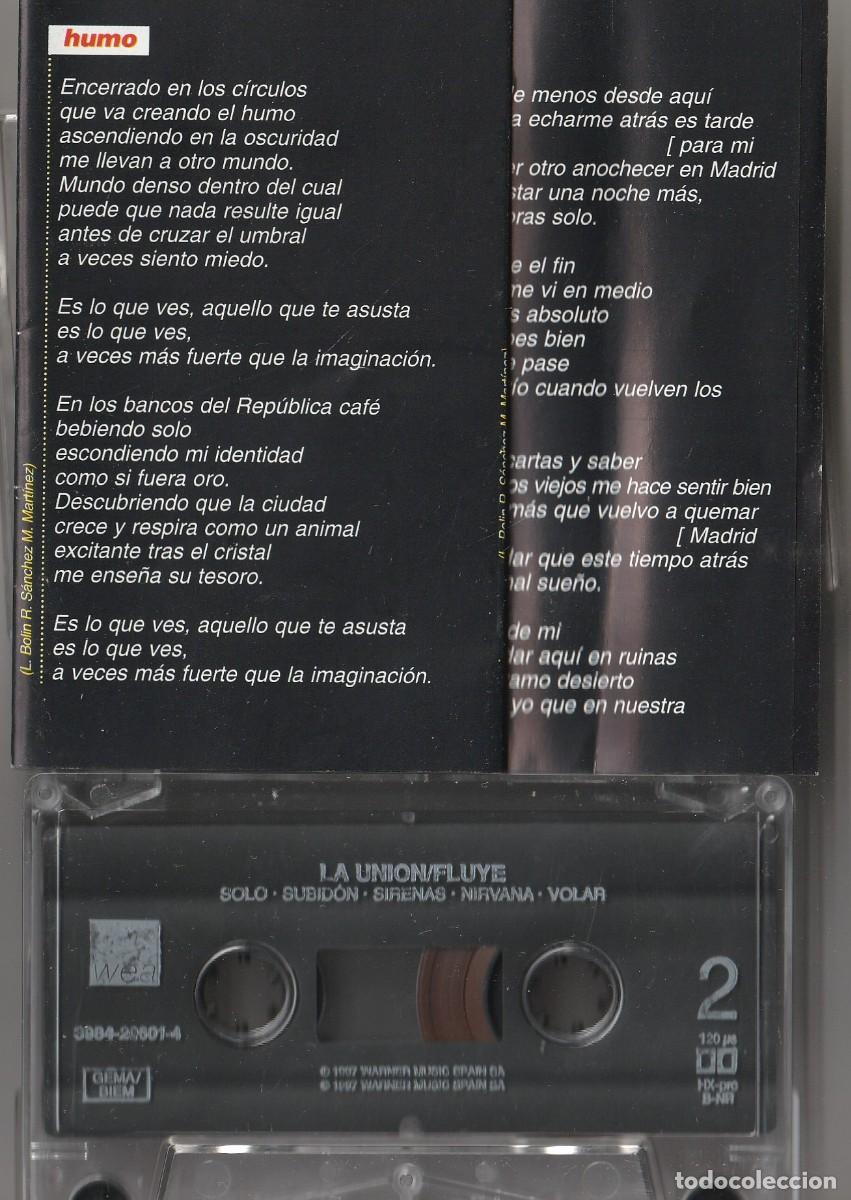 Casetes antiguos: LA UNION - FLUYE (CASSETTE WEA 1997) - Foto 2