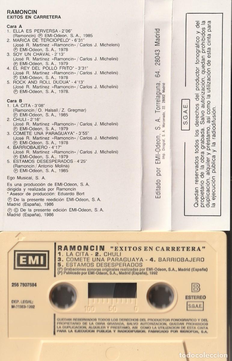 Casetes antiguos: RAMONCIN - EXITOS EN CARRETERA (CASSETTE EMI 1992) - Foto 2