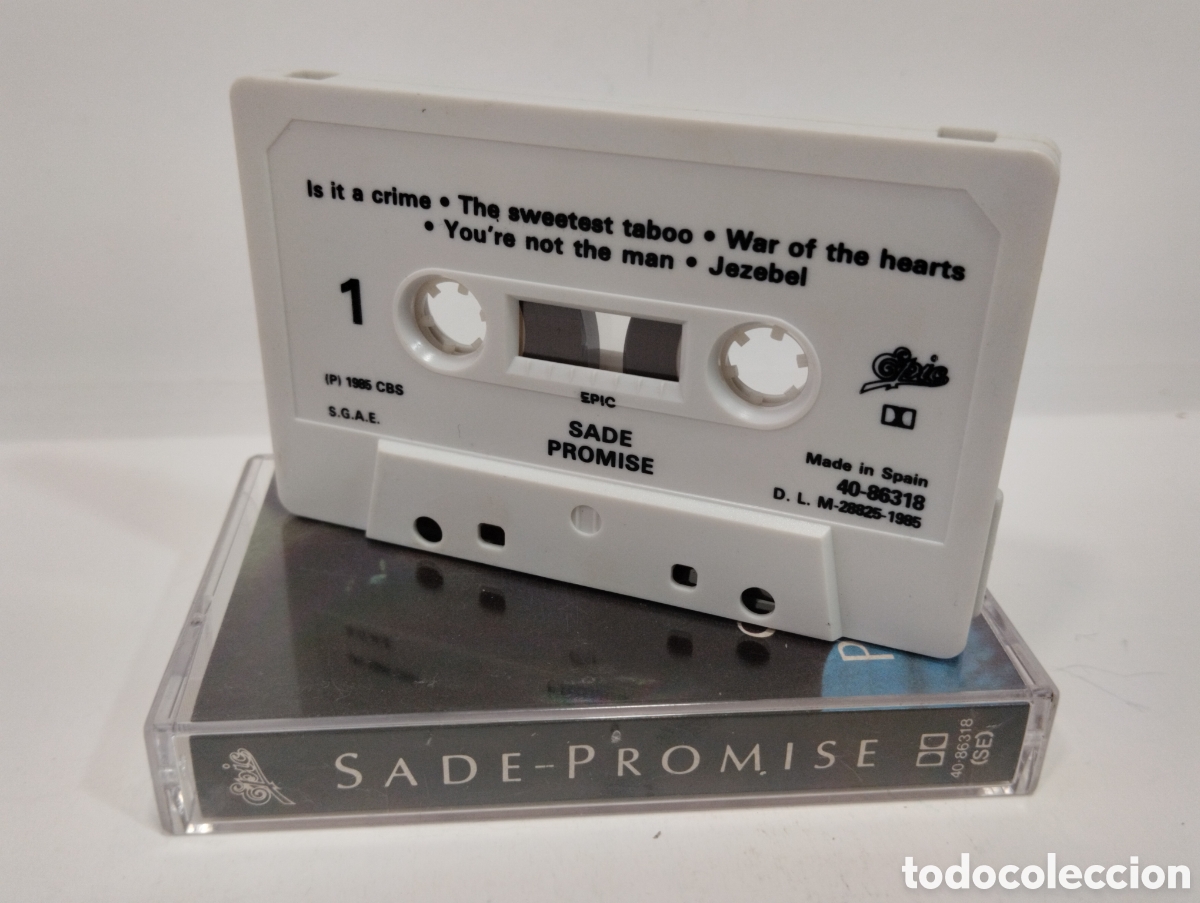 Casetes antiguos: CINTA CASSETTE ORIGINAL SADE PROMISE CBS 1985 - Foto 3