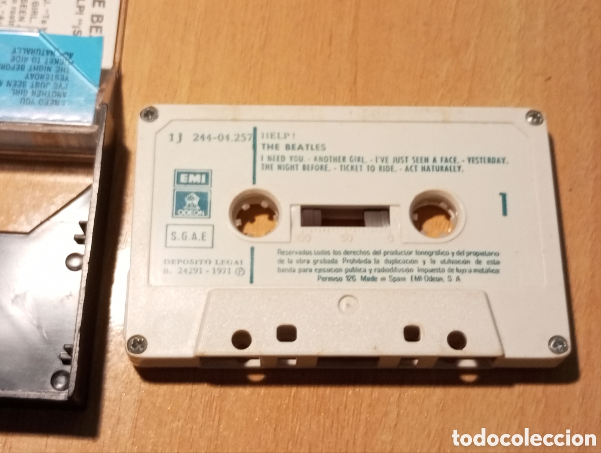 Casetes antiguos: Casete the beatles help emi Odeon 1971 - Foto 3