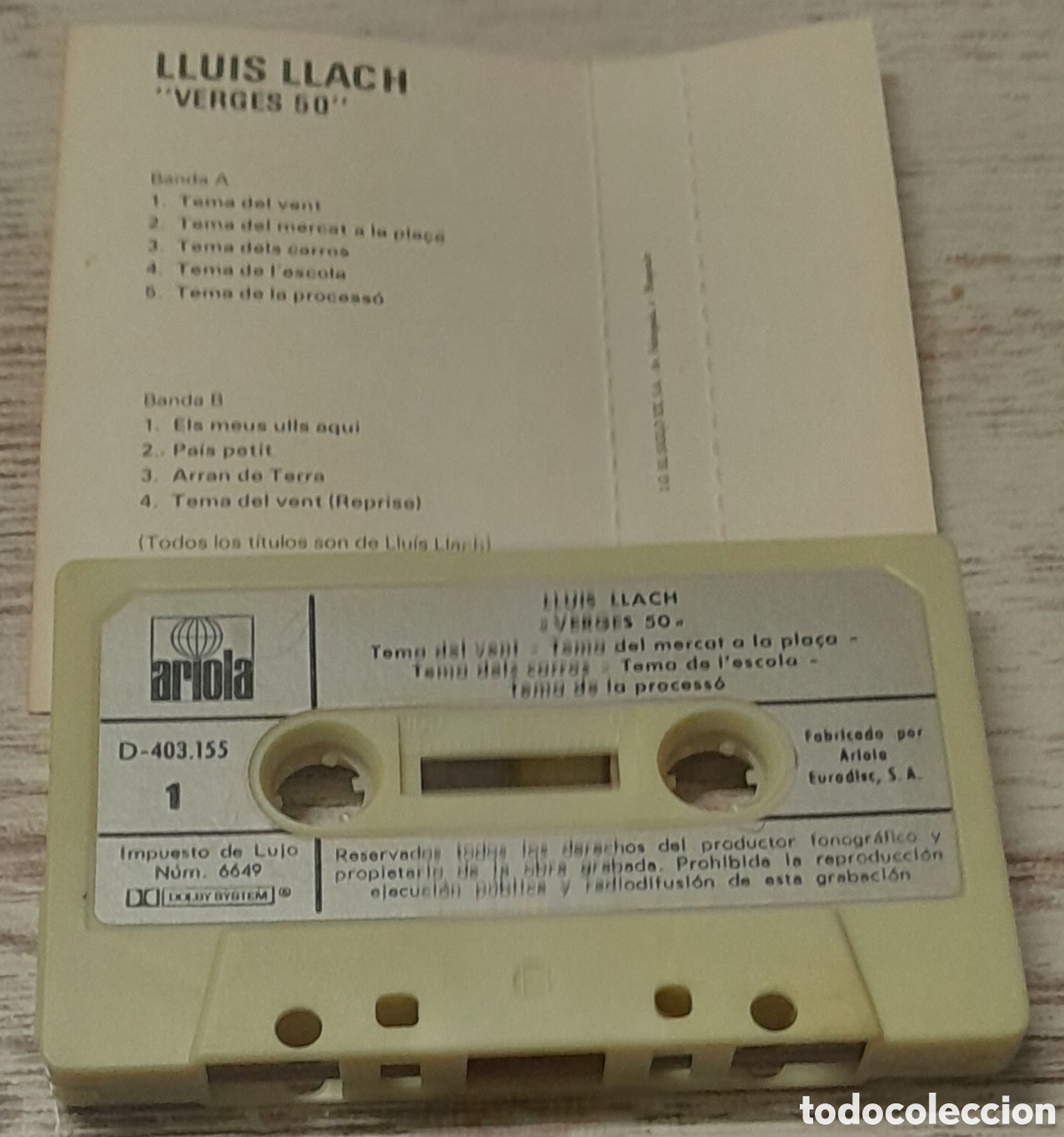 Casetes antiguos: LLUIS LLACH - VERGES 50 - Foto 2