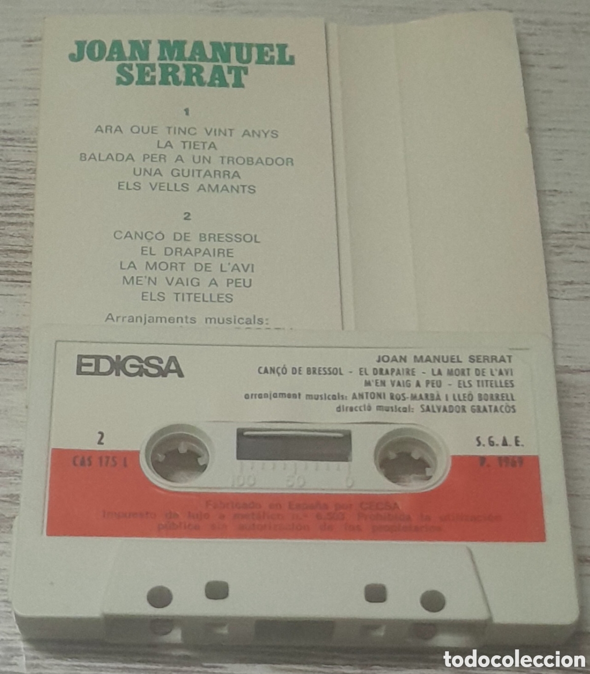 Casetes antiguos: JOAN MANUEL SERRAT - Foto 2
