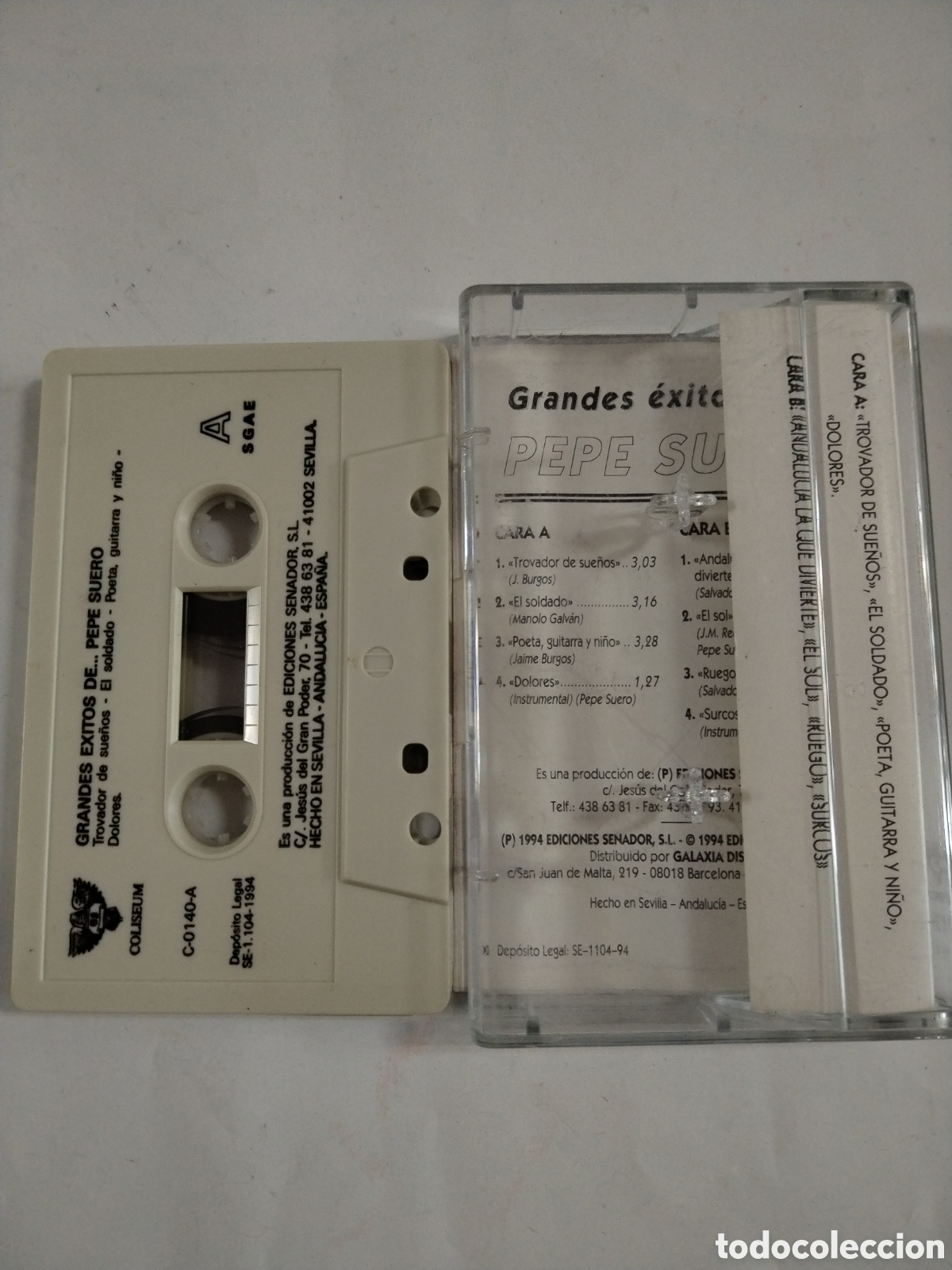 Casetes antiguos: PEPE SUERO GRANDES &Eacute;XITOS. Casete - Foto 2