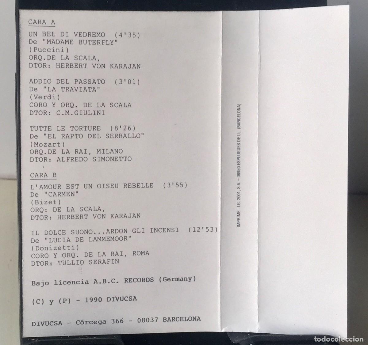 Casetes antiguos: Mar&iacute;a Callas - Velada de &Oacute;pera - Cassette - Foto 4