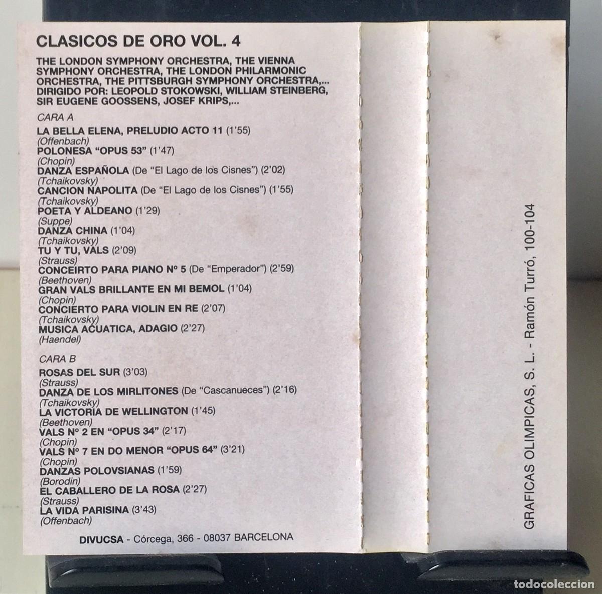 Casetes antiguos: Cl&aacute;sicos de Oro Vol. 4 - Cassette - Foto 4