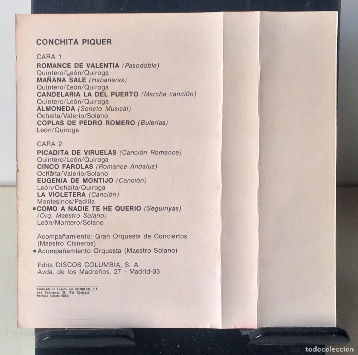 Casetes antiguos: Conchita Piquer - Cassette - Foto 4