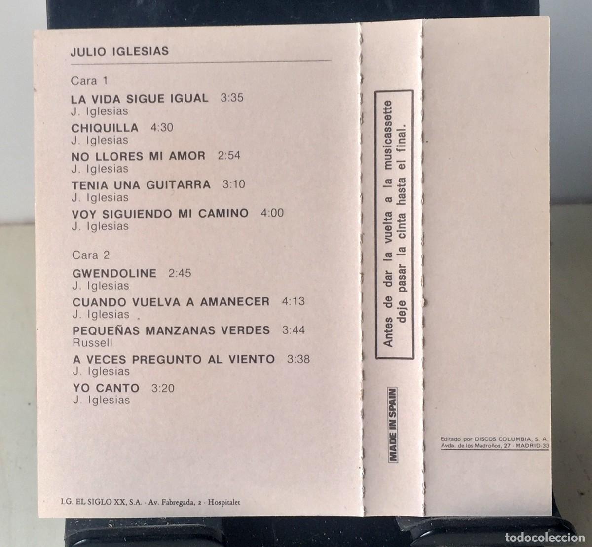 Casetes antiguos: Julio Iglesias - Grandes &Eacute;xitos - Cassette - Foto 4