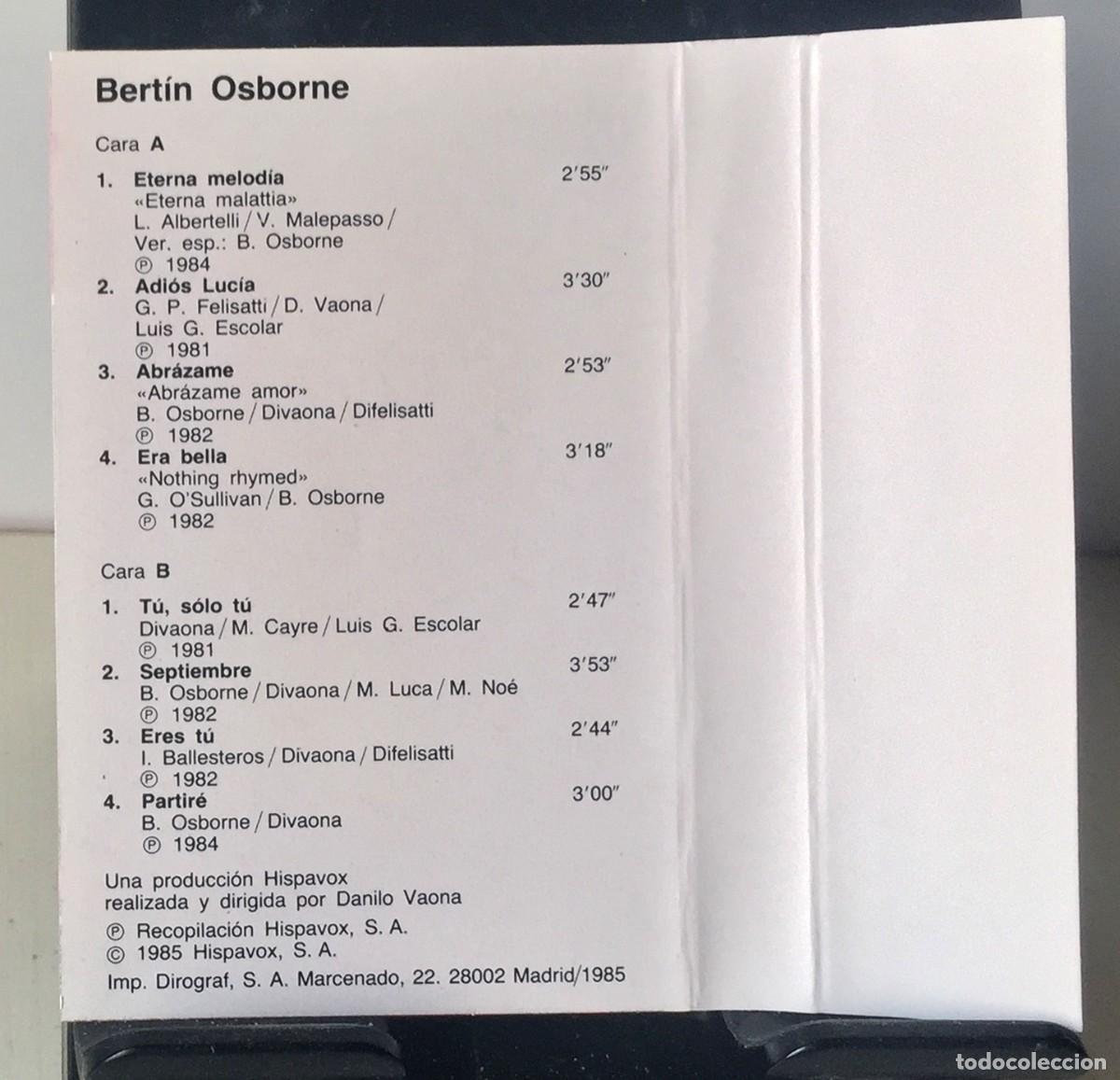 Casetes antiguos: Bert&iacute;n Osborne - Cassette - Foto 4