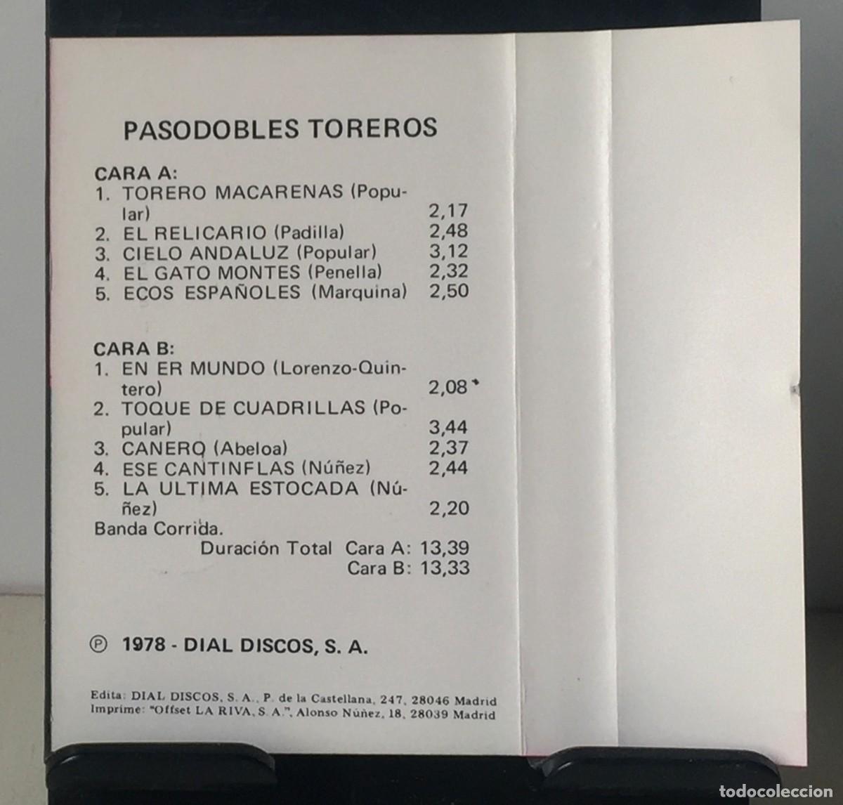 Casetes antiguos: Banda Corrida - Pasodobles Toreros - Cassette - Foto 4