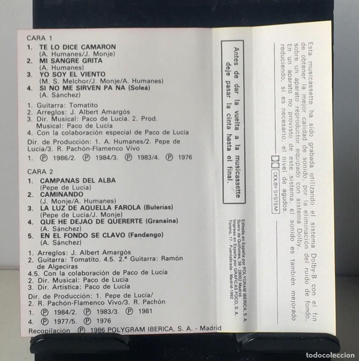 Casetes antiguos: Camar&oacute;n - Te lo dice Camar&oacute;n - Cassette - Foto 4