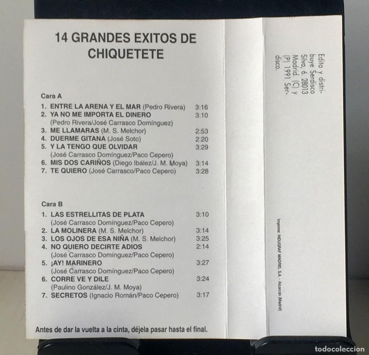 Casetes antiguos: Chiquetete - &Eacute;xitos Vol. 3 - Cassette - Foto 4