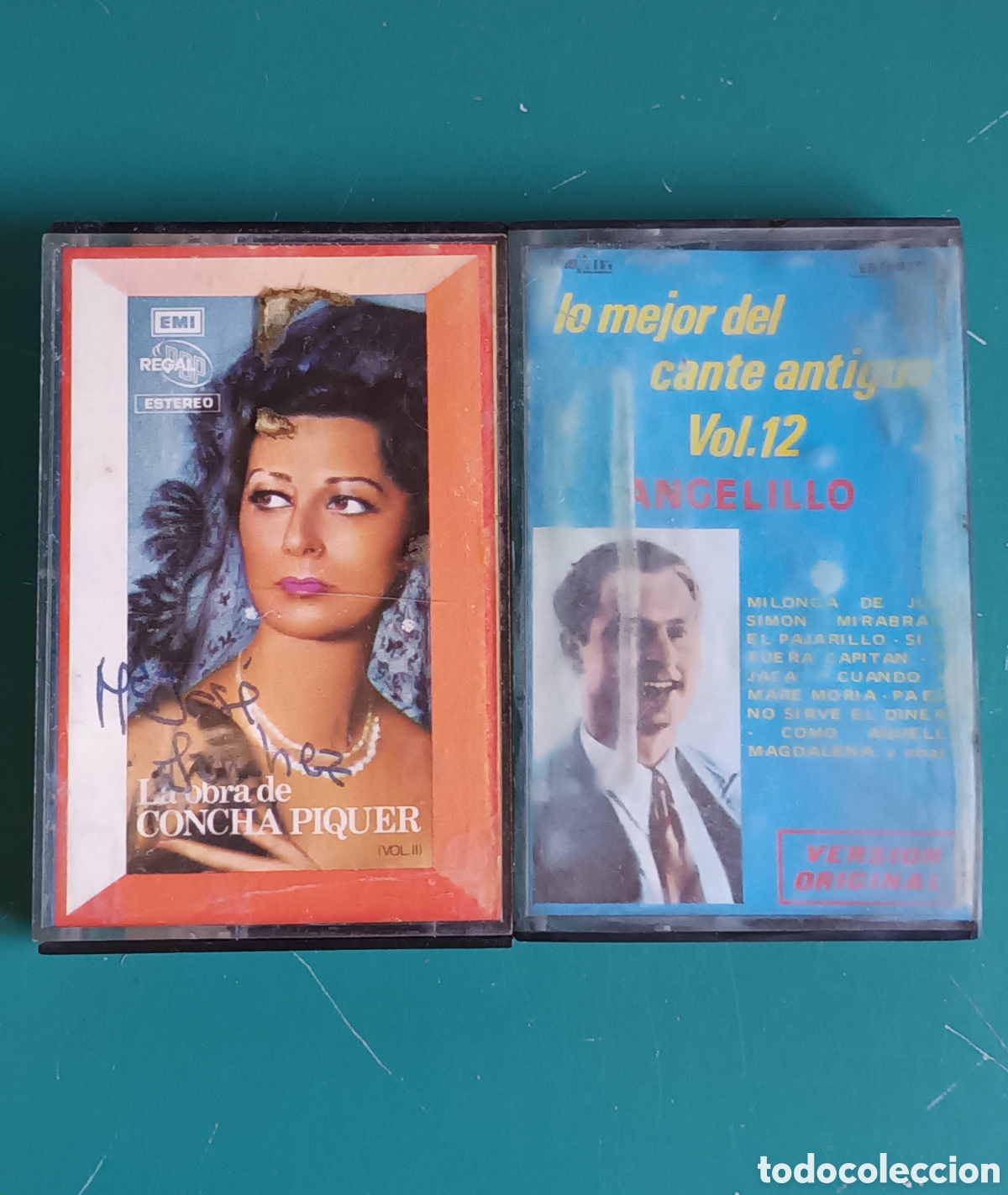 Cassetes antigas: Lote 2 Casetes EMI Odeon: La obra de Concha Piquer vol. 2; Angelillo vol. 12